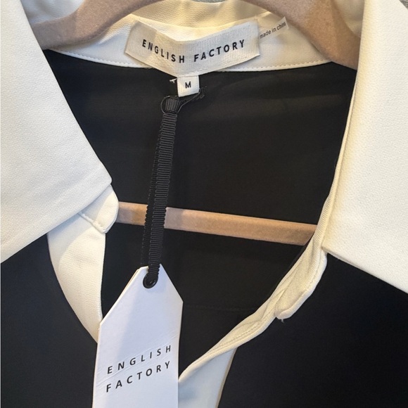 NWT new medium Anthropologie English Factory color block dress black white mod - Picture 6 of 16